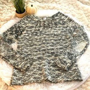 Alberto Makali sz M chunky knit sweater metallic thread embellished beads